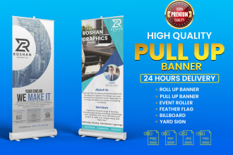 design amazing rollup, pullup, and popup banners for you