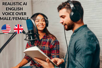 create english or spanish voiceover using male or female ai realistic voice