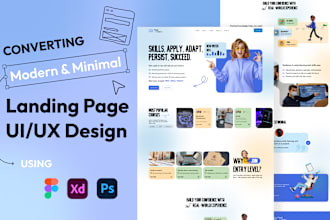 create UI UX landing page and web template design in figma