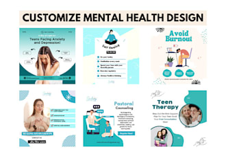 design engaging  social media posts on mental health counseling, self help