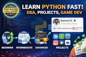 help you learn python fast with practical coding sessions