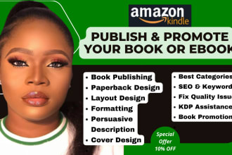 amazon book publishing KDP book formatting paperback cover design book promotion