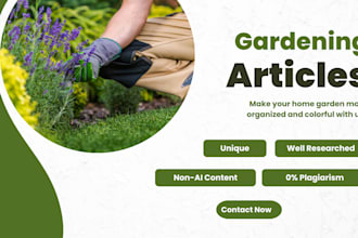 write engaging and SEO optimized gardening articles