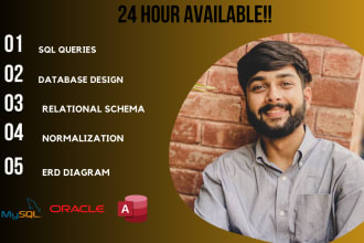 design database, erd, sql queries in mysql and oracle
