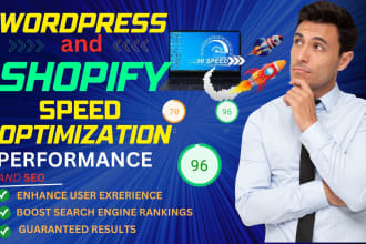 shopify page speed, and wordpress speed optimization, improve load time