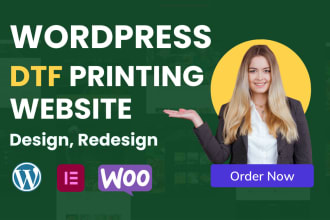 design your dtf printing website  in wordpress