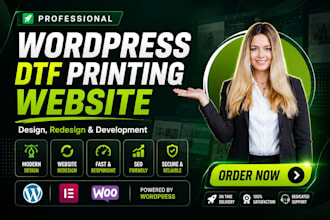design your dtf printing website  in wordpress