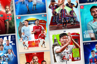 design any sports , matchday , players posters