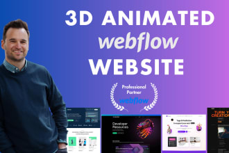 design a 3d webflow landing page or webflow website