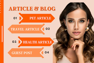 write pet article health food blog press release travel blog