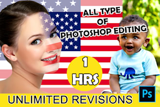 do quick photoshop editing in 1 hours
