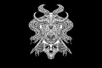 draw for your merchandise with dark art style