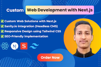 create a website with reactjs, nextjs, sanity cms, and tailwind CSS