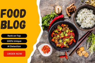 write recipe articles and food blogs for you