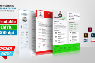 make professional resume design or modern CV design