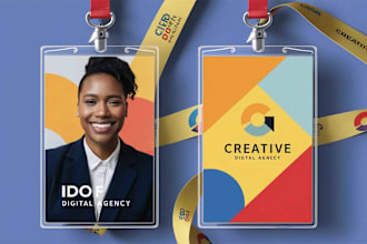 design id badge, name card, press pass, lanyard