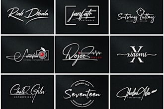 fast design signatures, cursive, scripted, handwritten logo