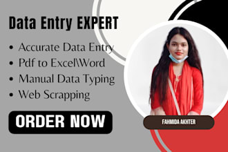 do data entry, data conversion, data cleaning and formatting