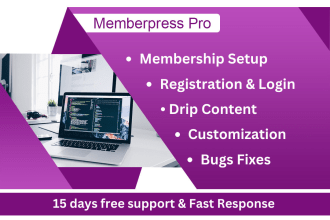 memberpress and membership setup and customization