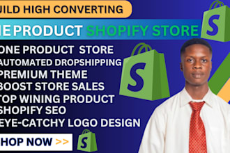 create a branded one product shopify dropshipping store shopify website