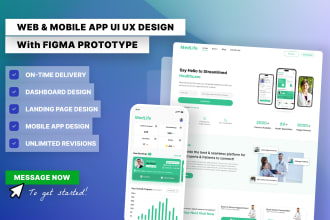 create figma prototype and UI UX design for website and mobile app UI