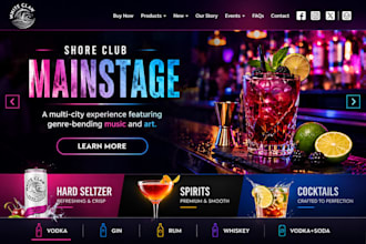 design a professional wine, bar or liquor ecommerce website