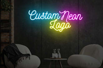 design custom neon logo and text for you
