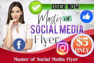 design instagram and facebook social media flyer