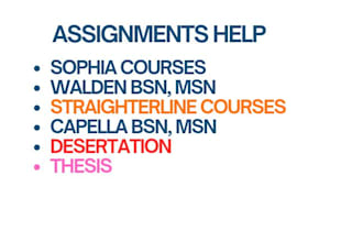 help in snhu courses, wgu courses, walden bsn, sophia courses, chamberlain bsn