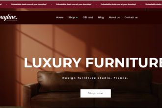 furniture ecommerce website interior home decor shopify store woodwork website