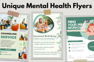 design unique mental health flyer, poster, ad image brochure