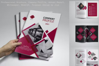 do brochure, company profile, annual report, booklet, proposal design for you