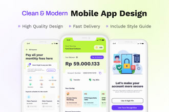 design modern and clean ui for banking, finance mobile app