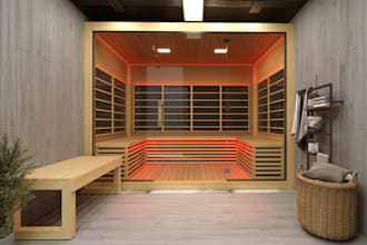 do sauna room, spa interior design 3d modelling visualization