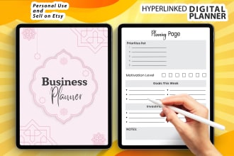 create digital planner hyperlinked planners apple google calendar etsy listing