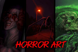 make creepy horror monsters, creatures and illustrations