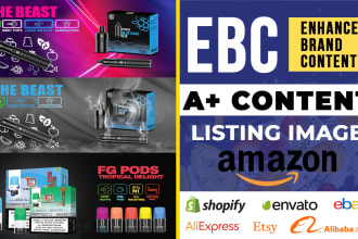 design amazon, ebay, etsy, shopify a plus content, or ebc