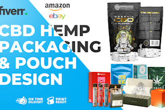 create professional cbd hemp packaging, pouch, and label design
