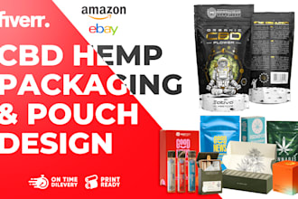 design cbd hemp gummies pouch product packaging design