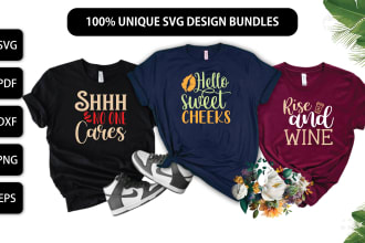 create unique custom typography and svg t shirt design