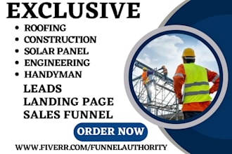 generate roofing leads construction solar panel engineer handyman sales funnel