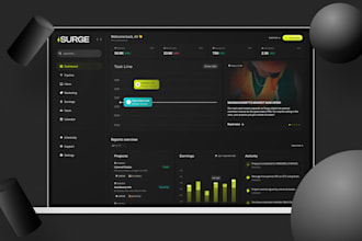 design a responsive UX UI website or dashboard