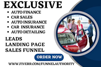 generate auto finance leads auto insurance car insurance auto sales landing page