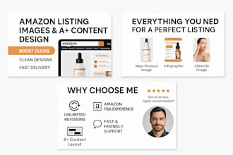create high converting amazon listing images, a plus content, and photo editing