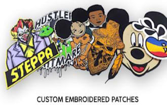 make custom embroidered patches designed digitized and shipped