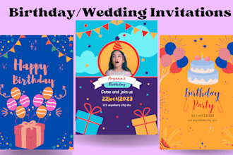 design birthday card and wedding card or any party invitation
