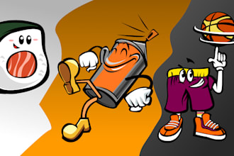 design you fun animal mascot or veggies mascot for you asap