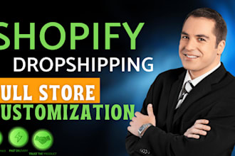 set up a full functional shopify dropshipping store