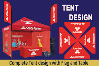do  canopy tent design,backdrop,table cover,flags,roll up banners