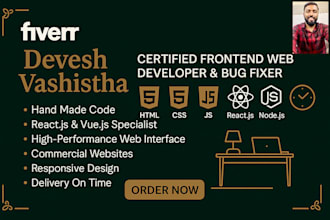 design a responsive wesites and bug fixing
